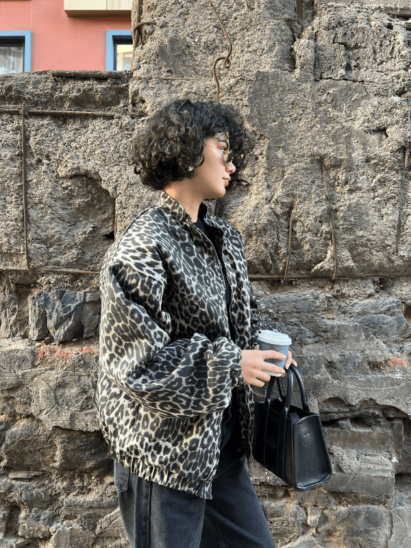 Denim Leopard Jacket