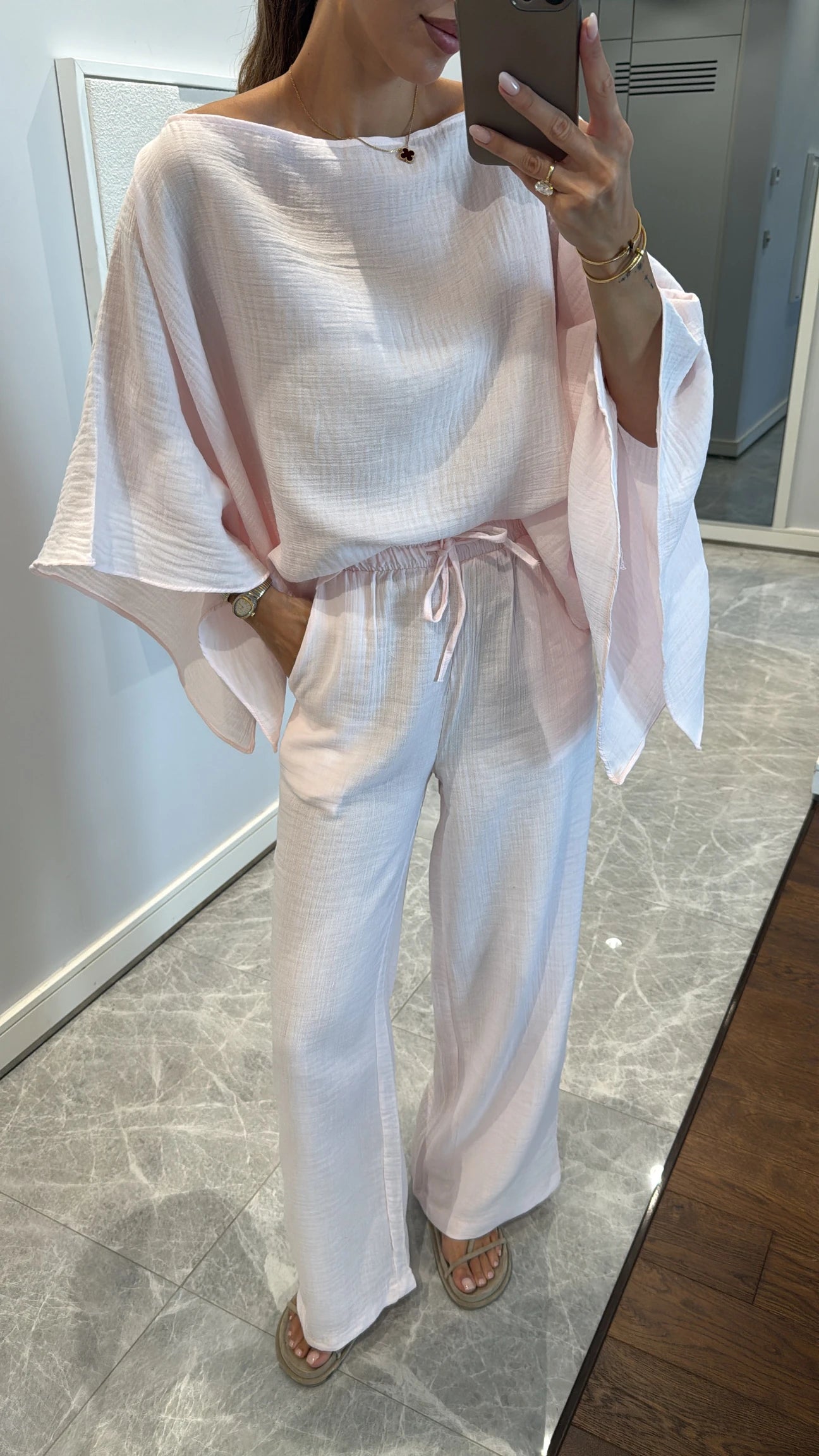 Linen Grace Set in powder pink