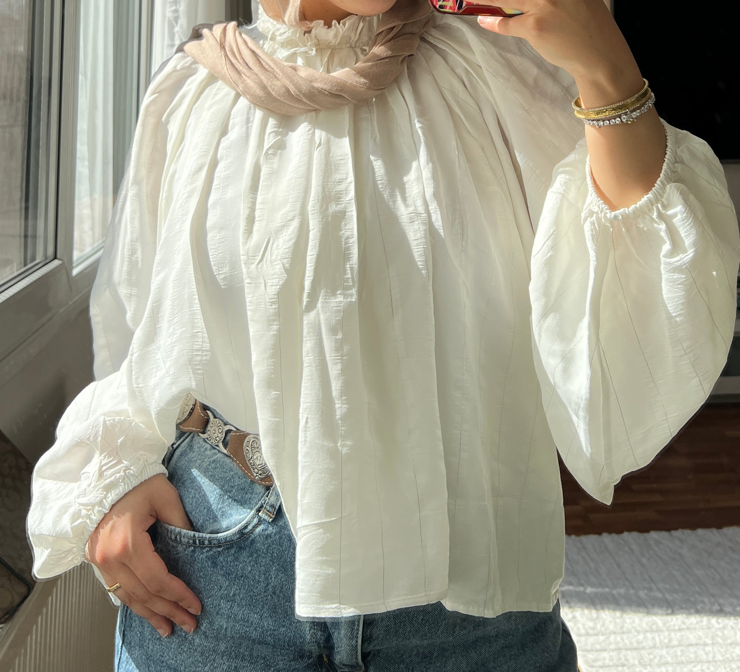 Silken Linen Glow Blouse