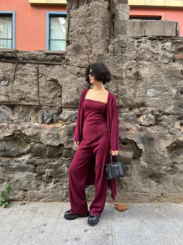 3 In 1 Burgundy Set