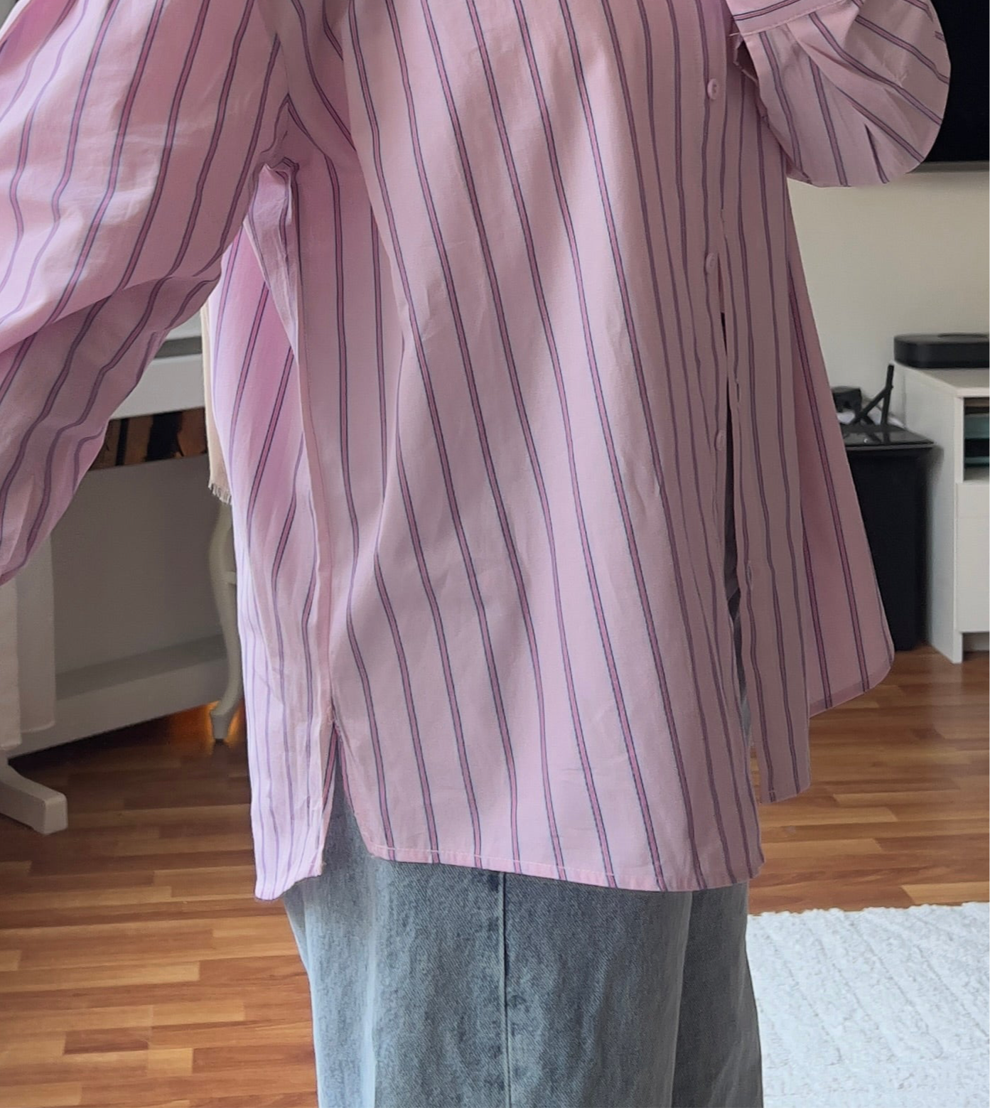 Powder pink Striped Shirt