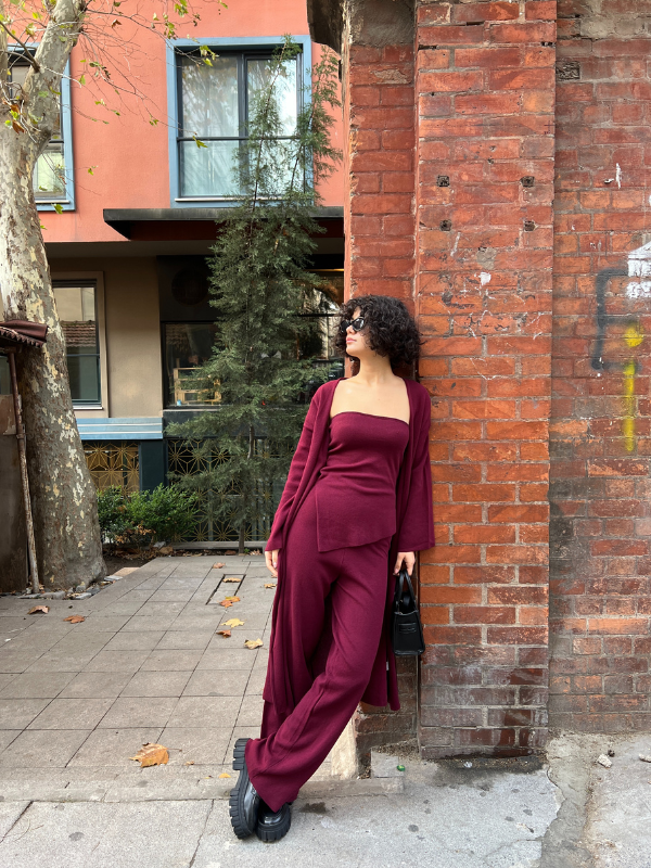 3 In 1 Burgundy Set
