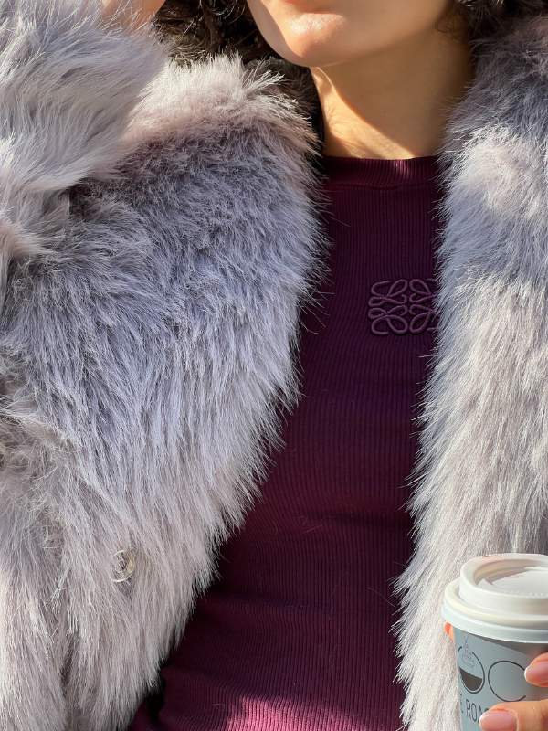 Fur Jacket In Grey
