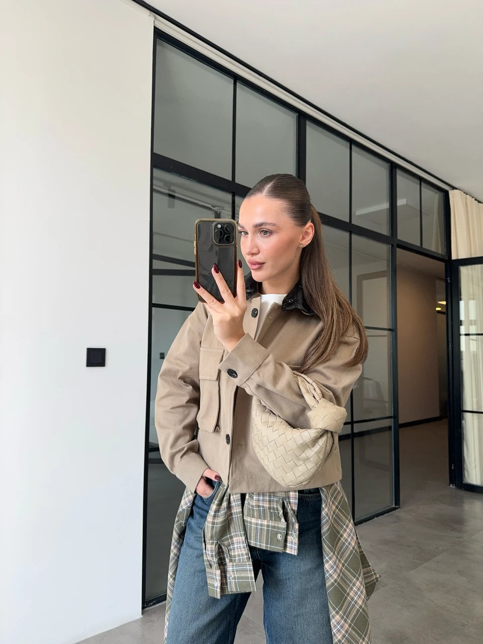 Detachable Leather Collar Jacket