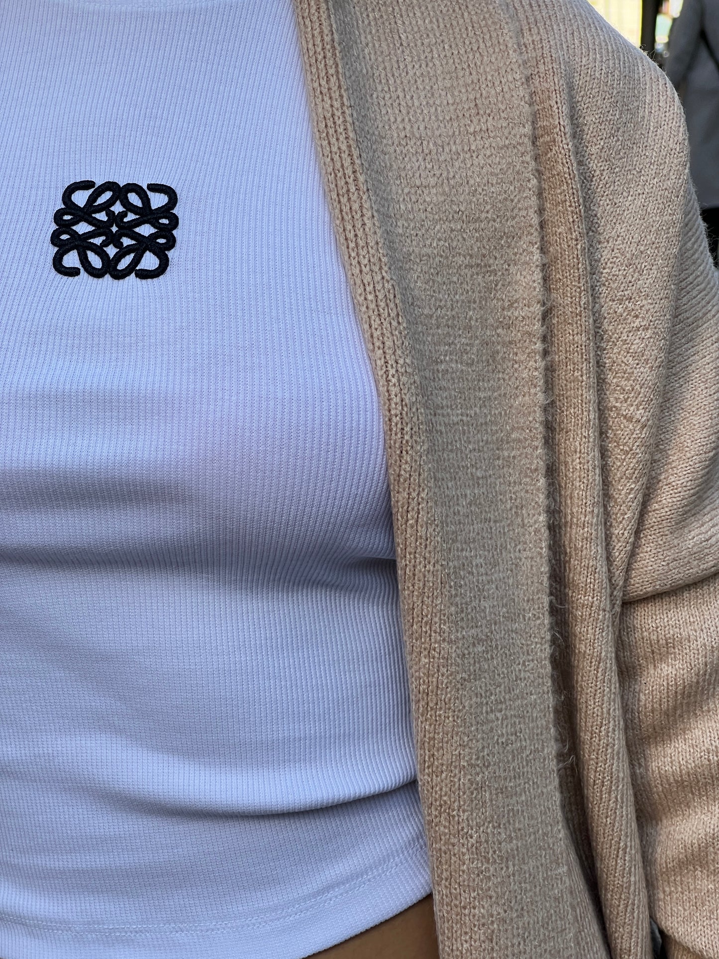 White Ribbed Cotton Top