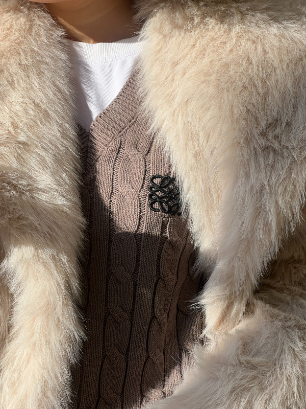 Fur Jacket In Beige