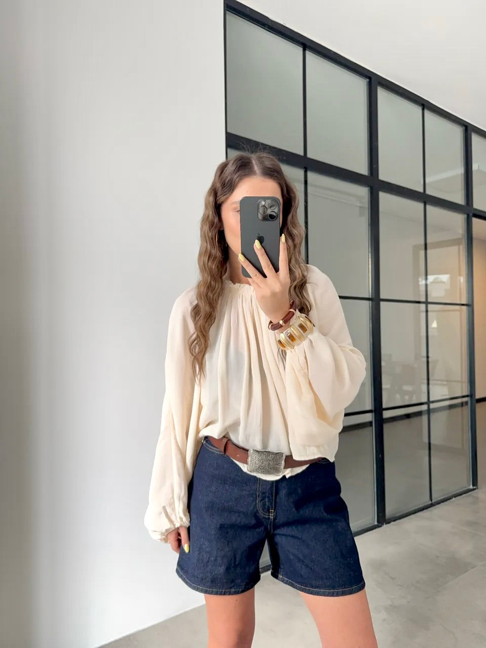 Silken Linen Glow Blouse