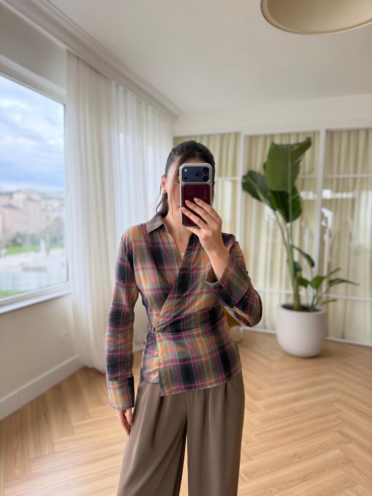 Contour Wrap Shirt Olive Mix