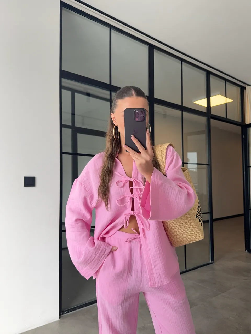 Tied set in pink