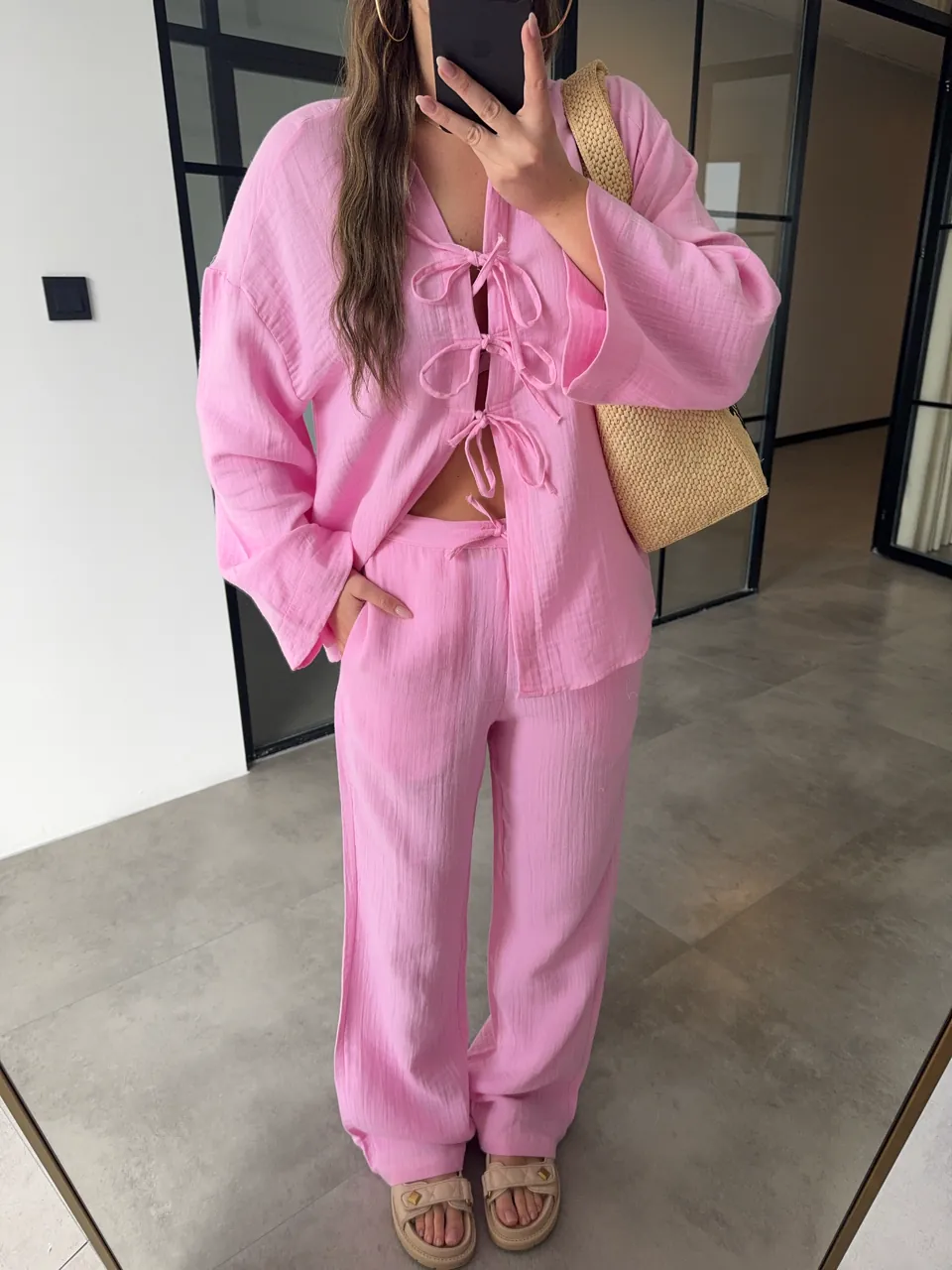 Tied set in pink