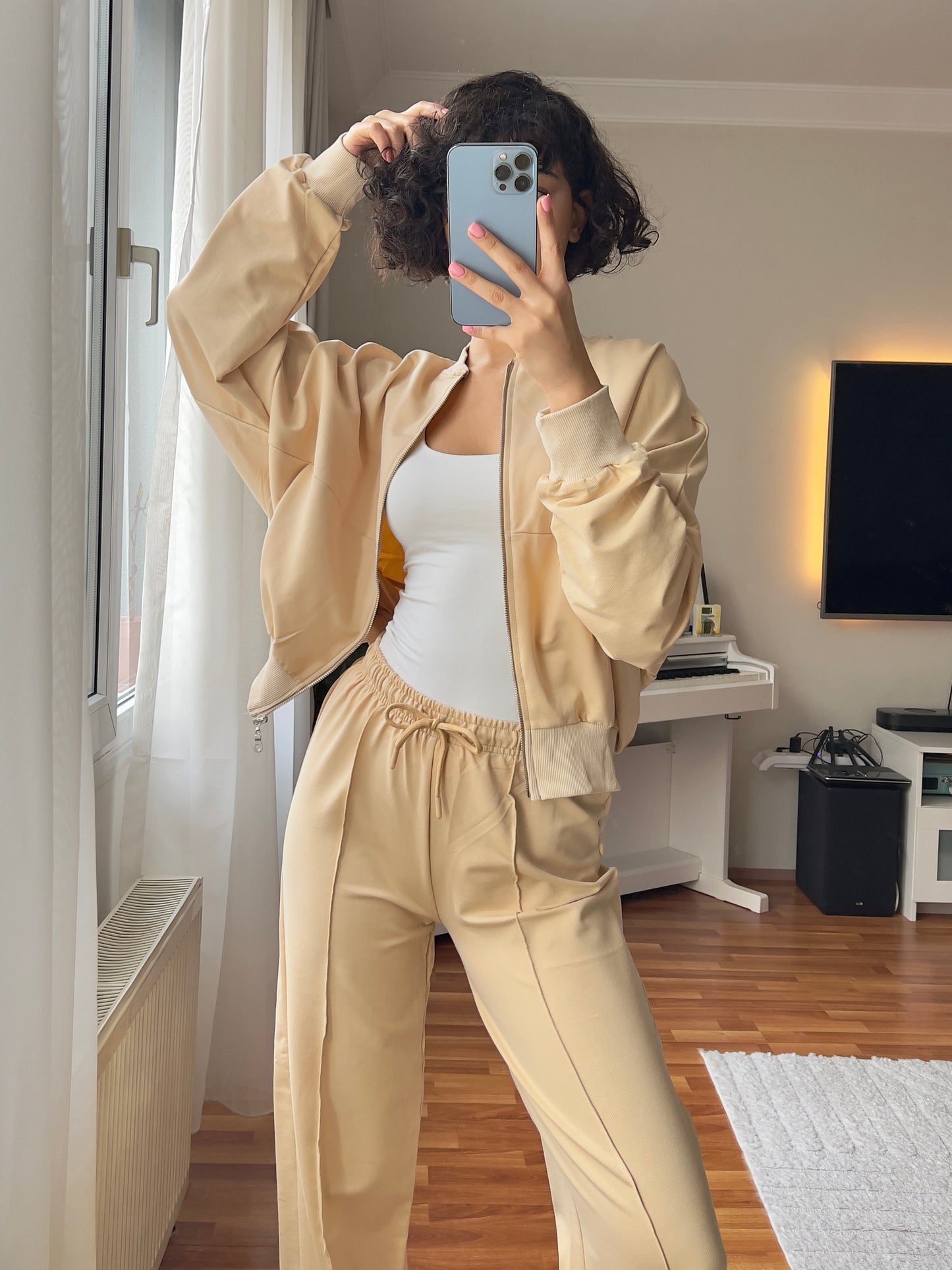 Beige casual set