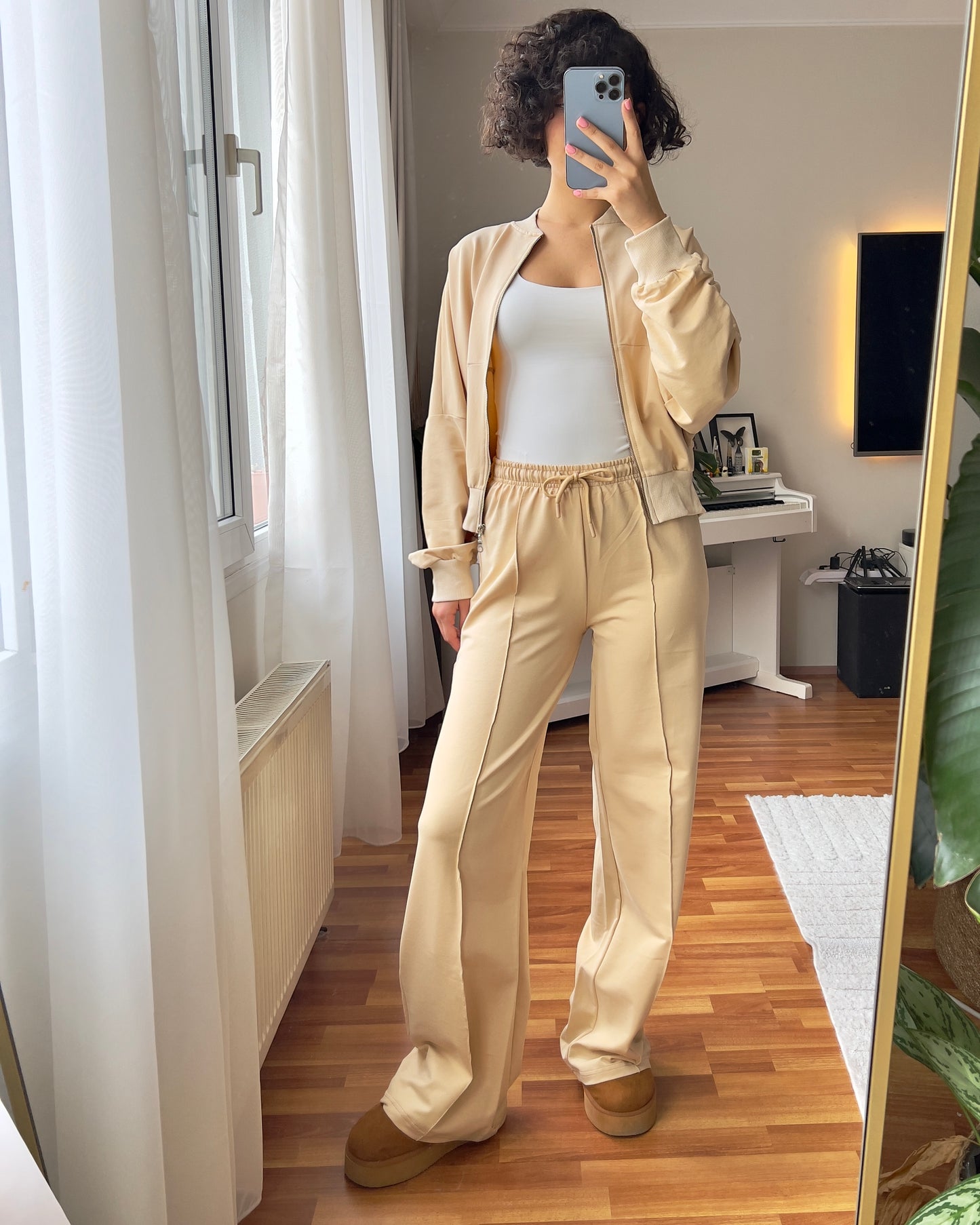 Beige casual set