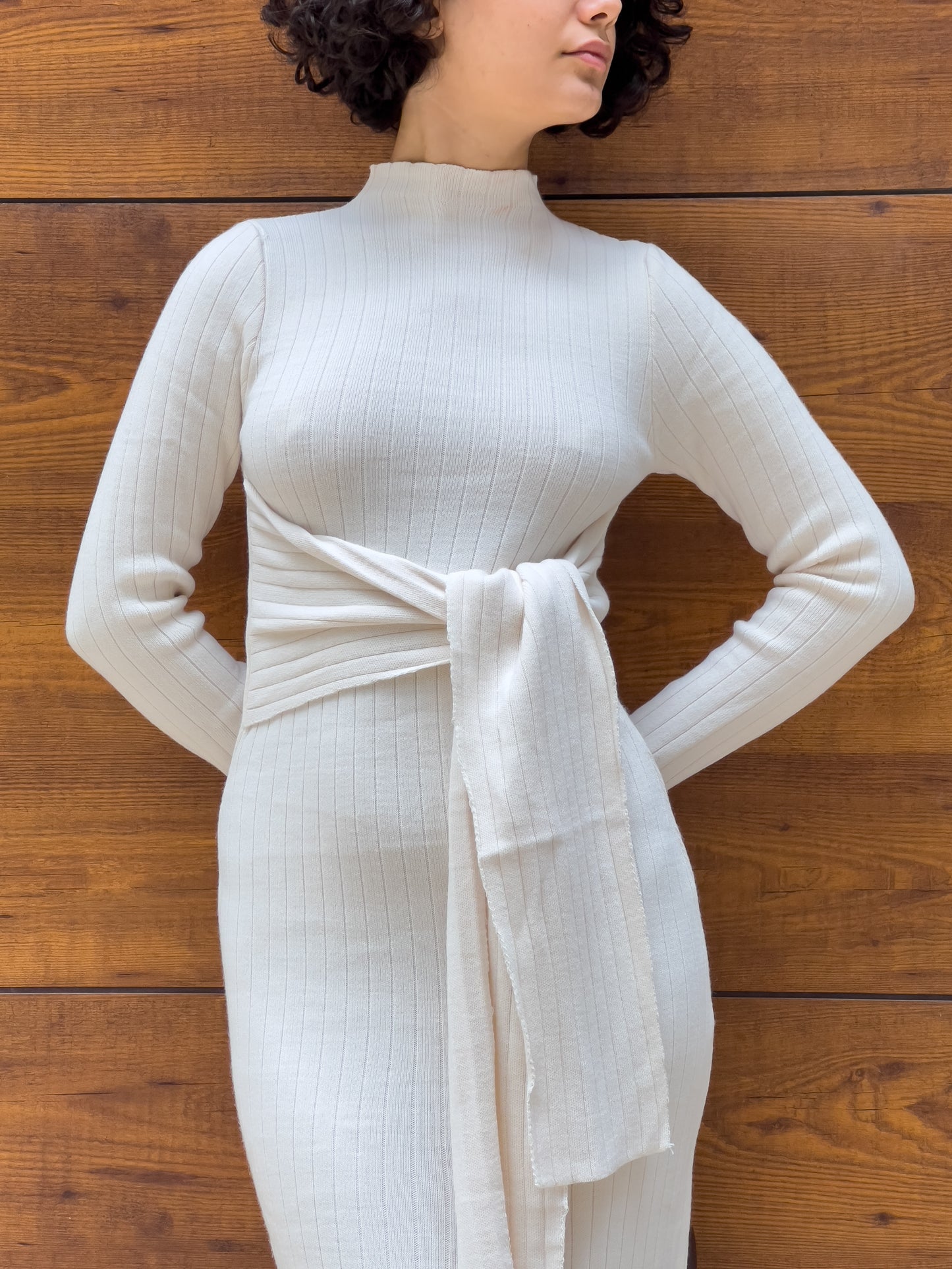 Creamy Wrap Dress