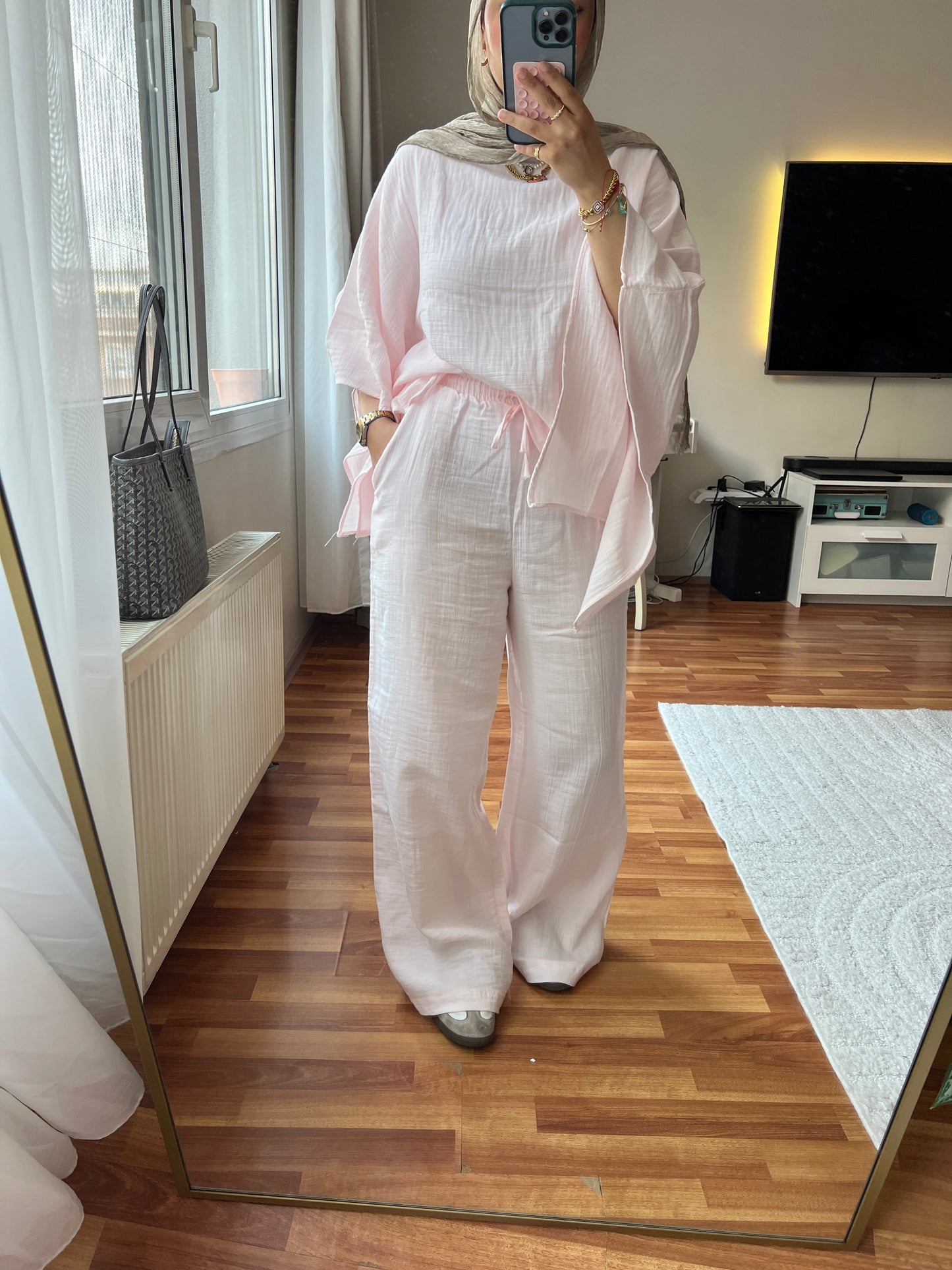 Linen Grace Set in powder pink