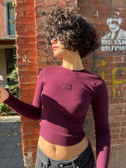 Mulberry Ribbed Cotton Top