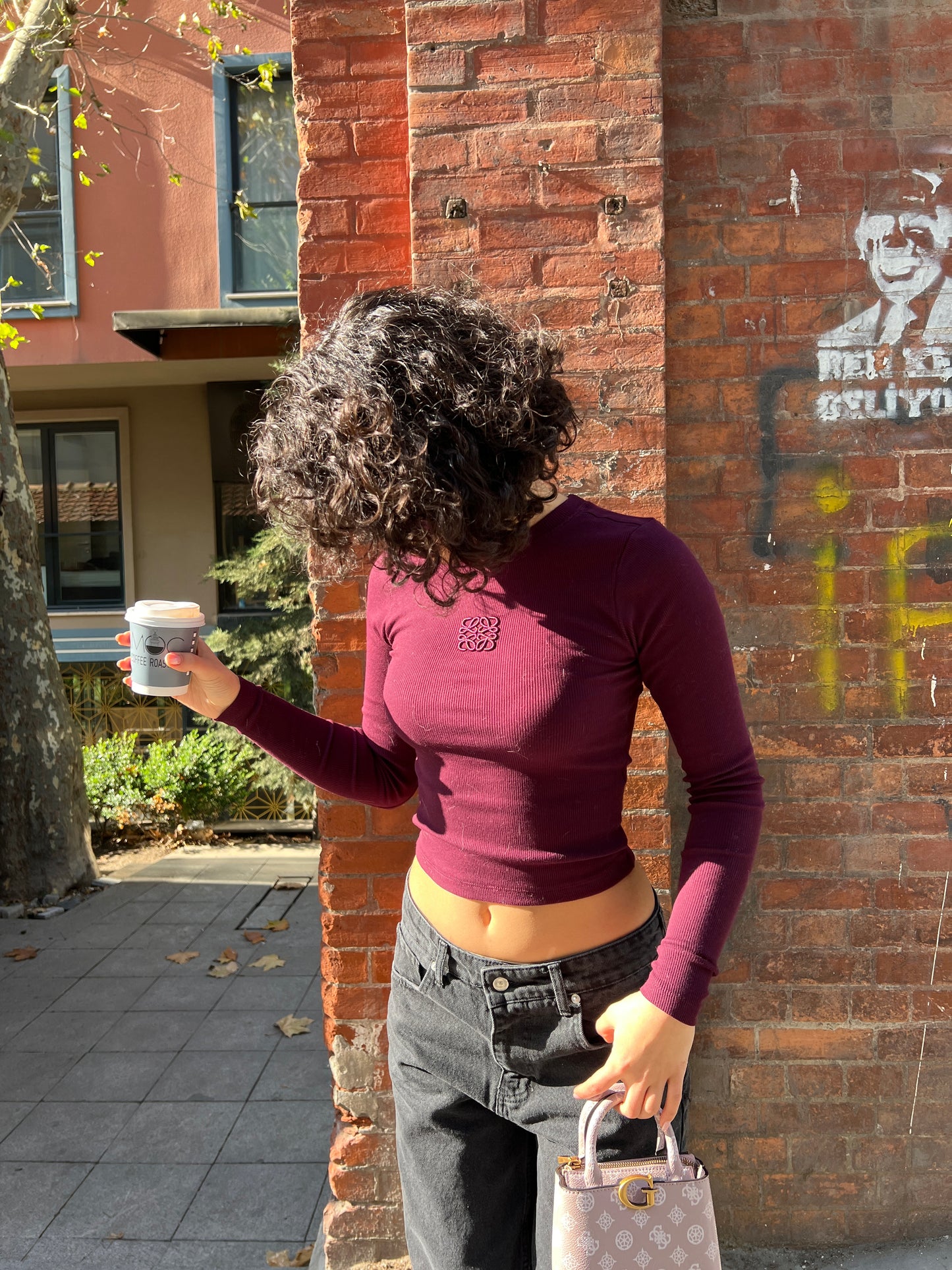 Mulberry Ribbed Cotton Top