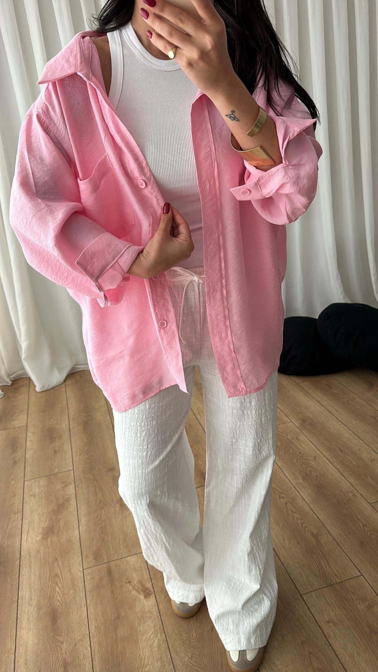 Flowy Modal Shirt – Soft Pink