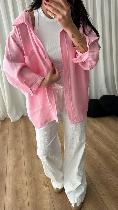 Flowy Modal Shirt – Soft Pink