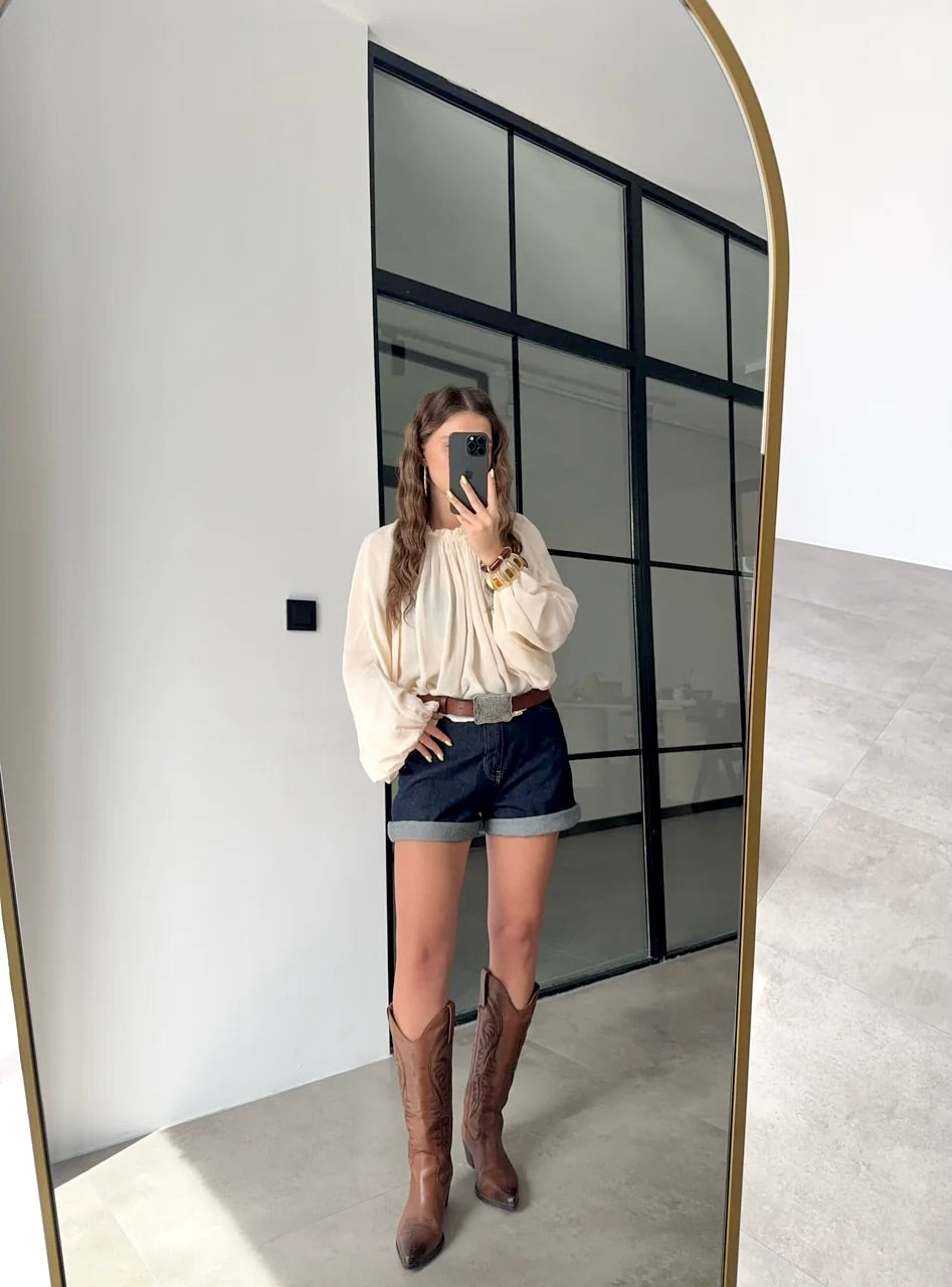 Silken Linen Glow Blouse
