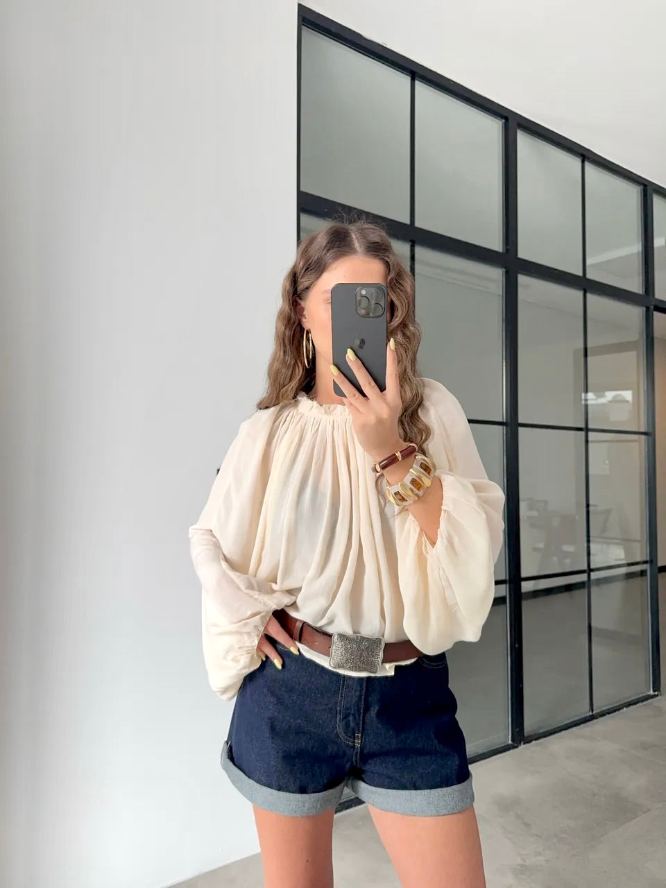 Silken Linen Glow Blouse
