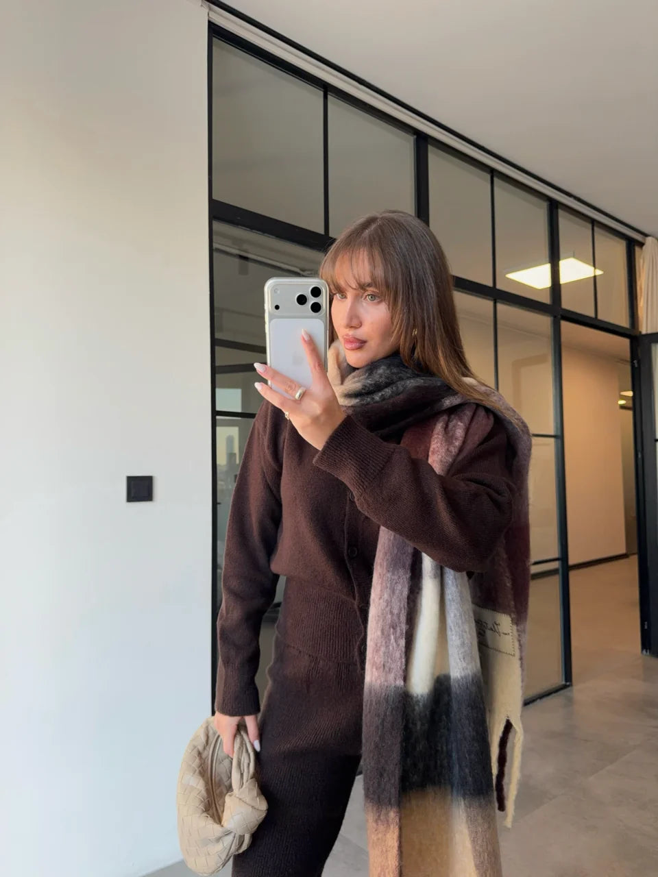 Cocoon Knit Set in Brown