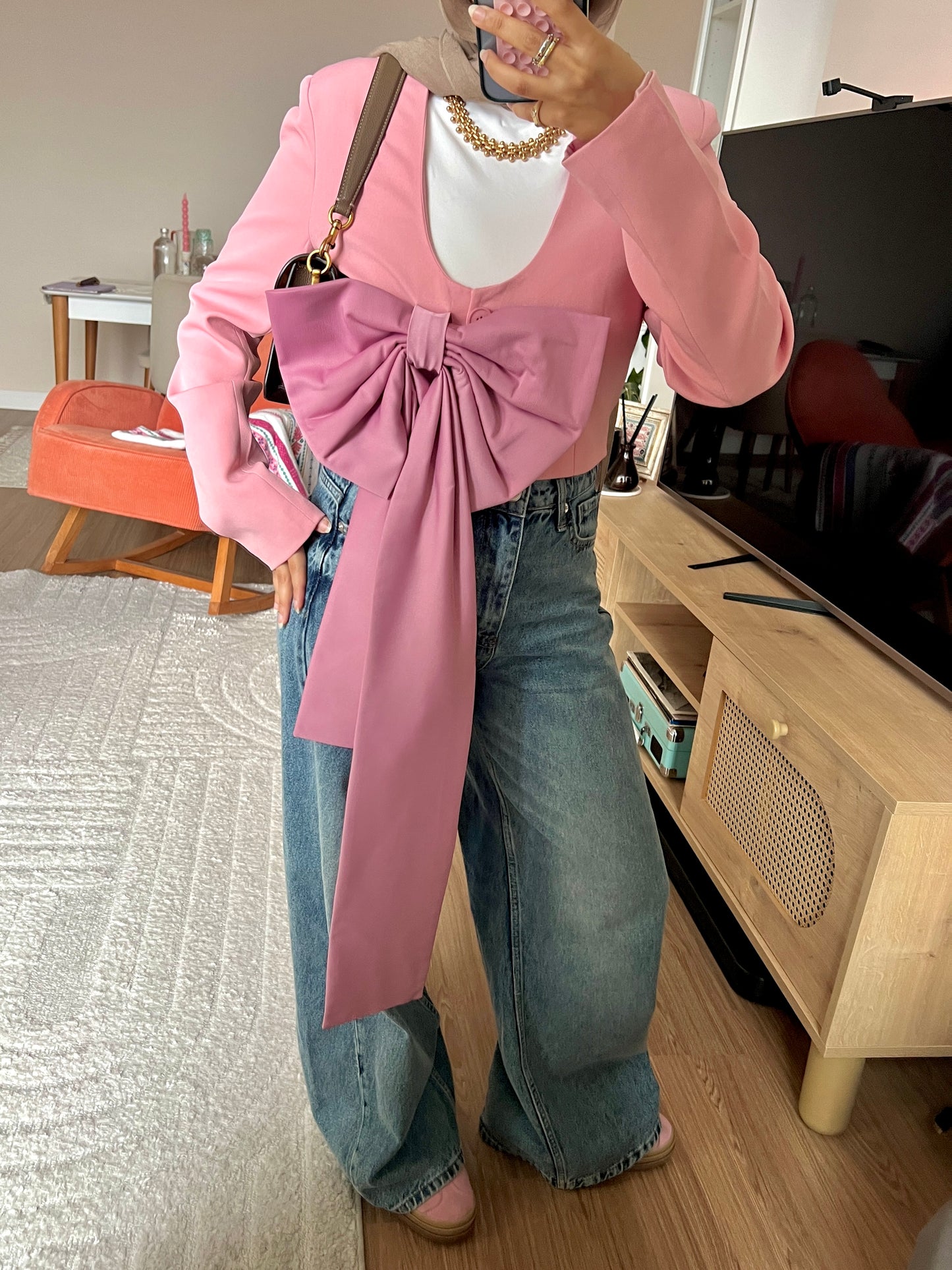 Rosé Bow Blazer