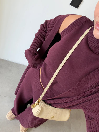 Burgundy Lounge Knit Set