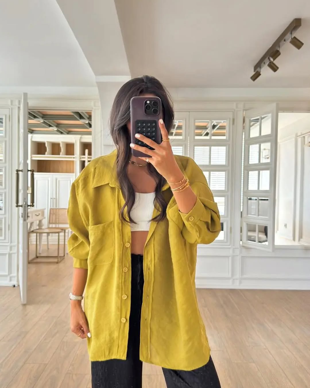 Flowy Modal Shirt – Olive Lime