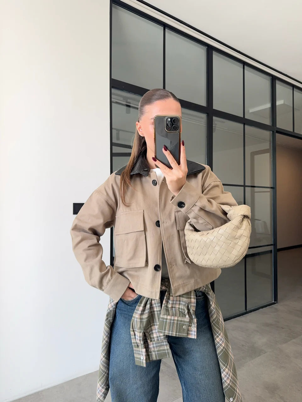 Detachable Leather Collar Jacket