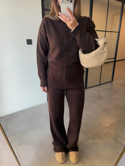 Cocoon Knit Set in Brown