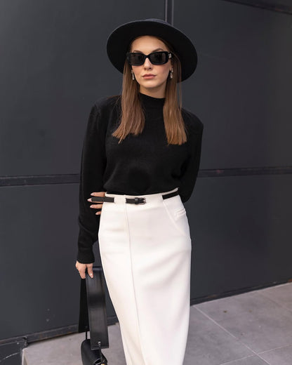 Classic Tailored Midi Skirt