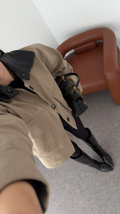 Detachable Leather Collar Jacket