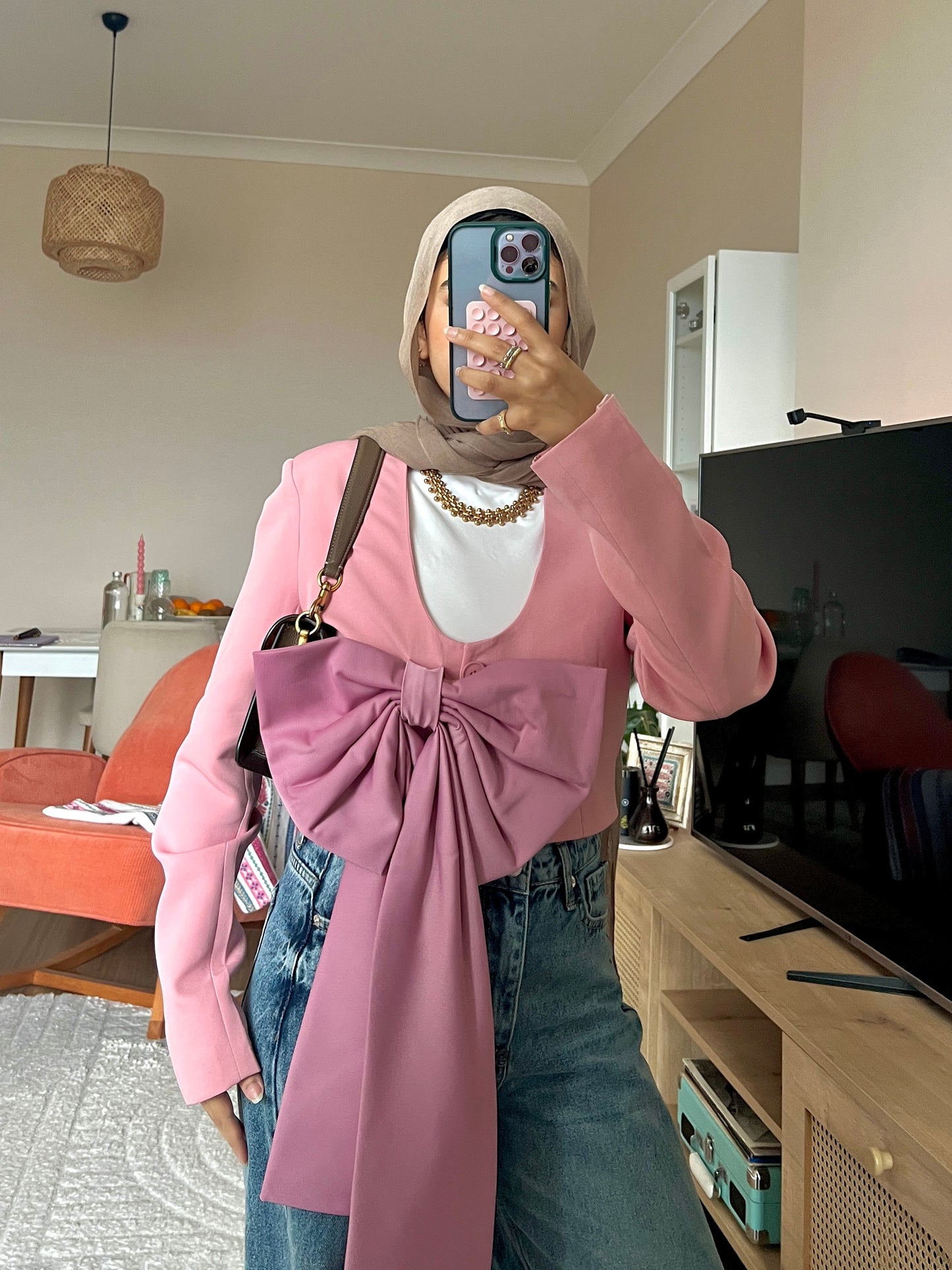 Rosé Bow Blazer