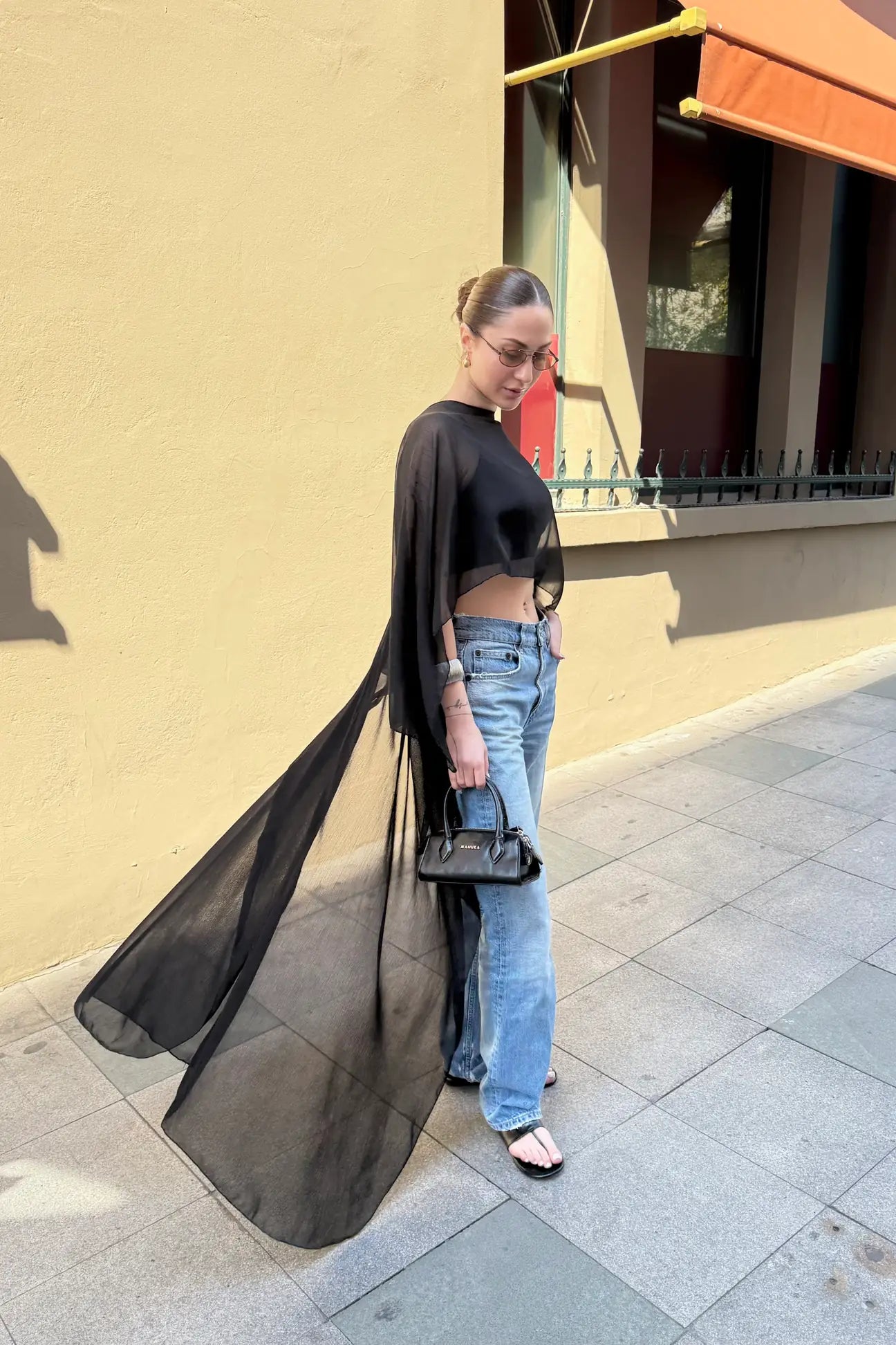 Noir Veil Cape Top