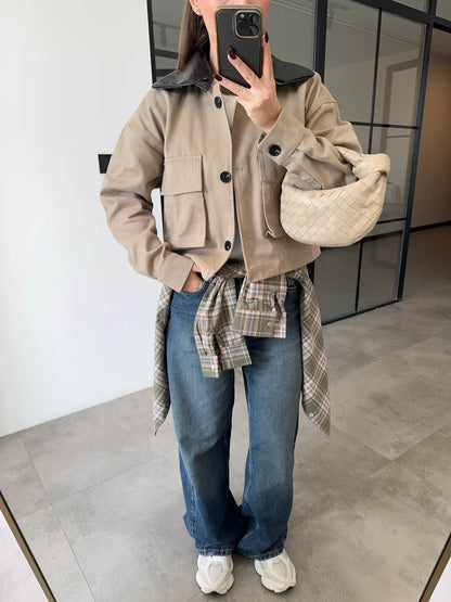 Detachable Leather Collar Jacket