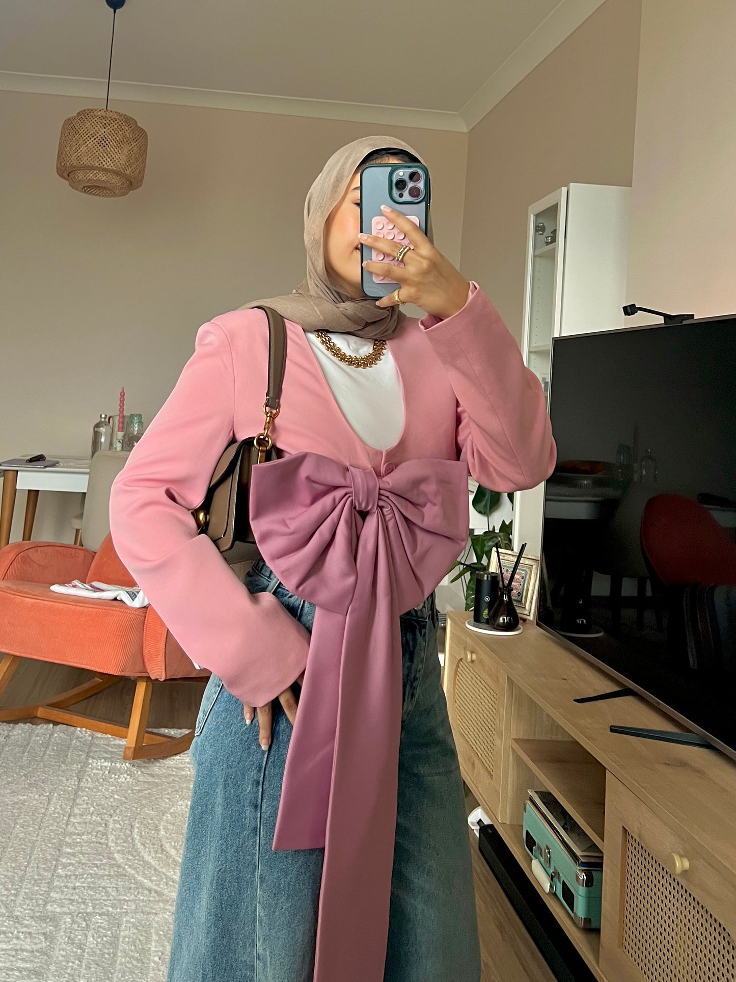 Rosé Bow Blazer