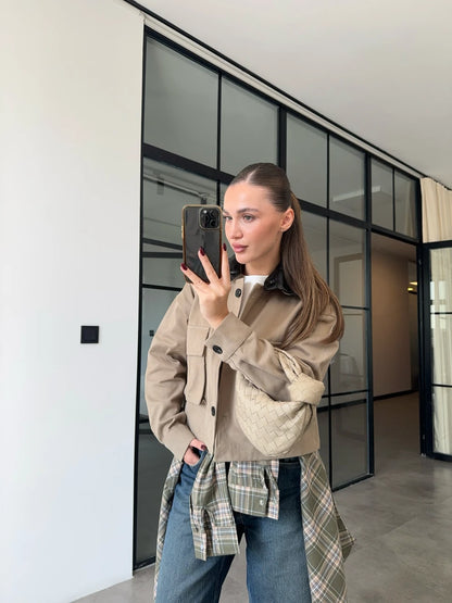 Detachable Leather Collar Jacket