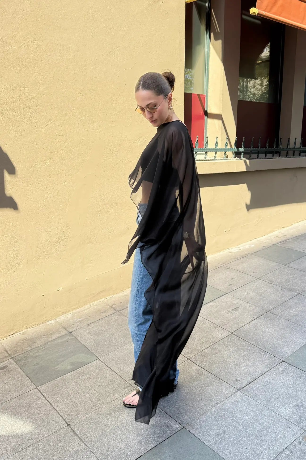 Noir Veil Cape Top