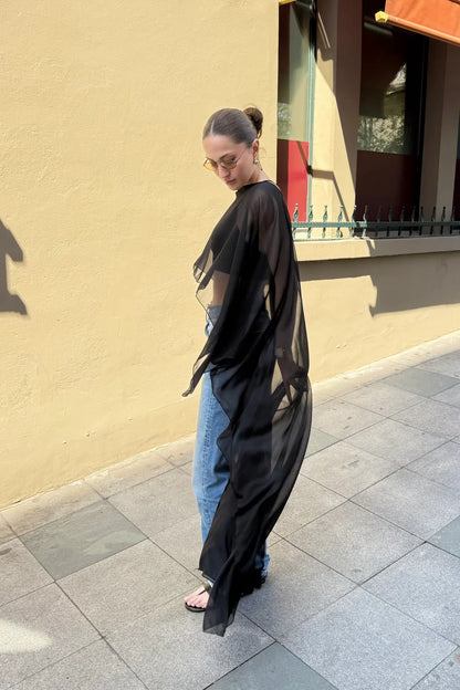 Noir Veil Cape Top