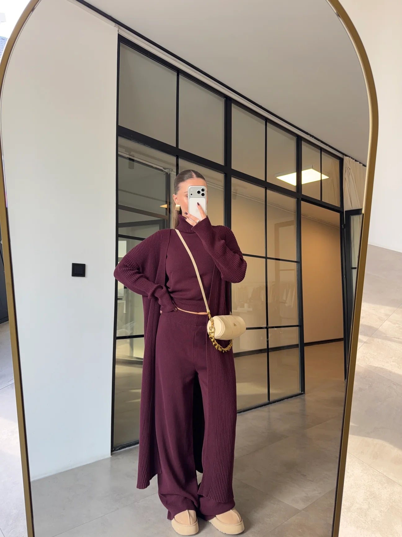 Burgundy Lounge Knit Set