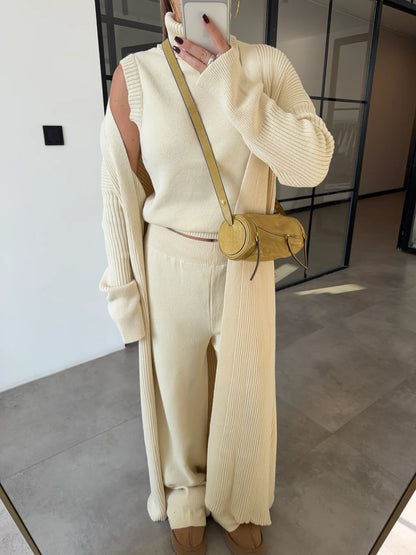 Cream Lounge Knit Set
