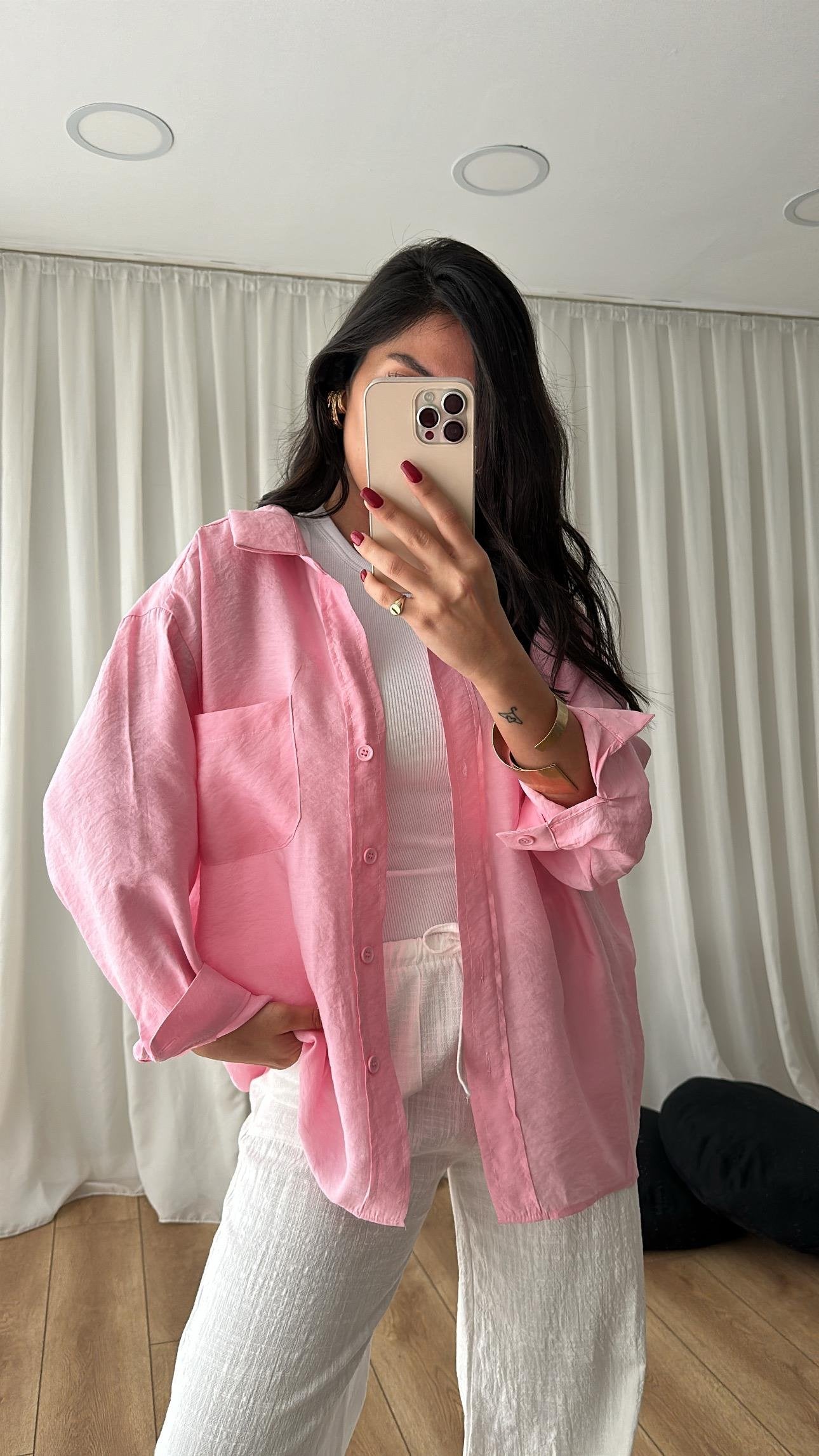 Flowy Modal Shirt – Soft Pink