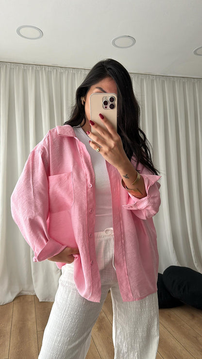 Flowy Modal Shirt – Soft Pink