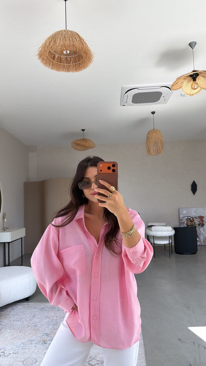 Flowy Modal Shirt – Soft Pink