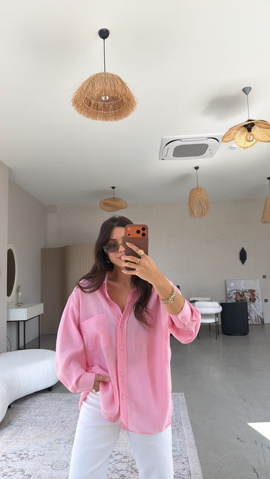 Flowy Modal Shirt – Soft Pink