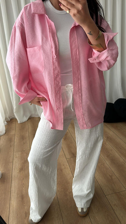 Flowy Modal Shirt – Soft Pink