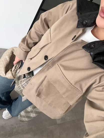 Detachable Leather Collar Jacket