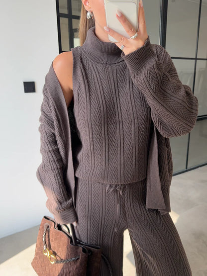 Cocoa Knit Three-Piece Set