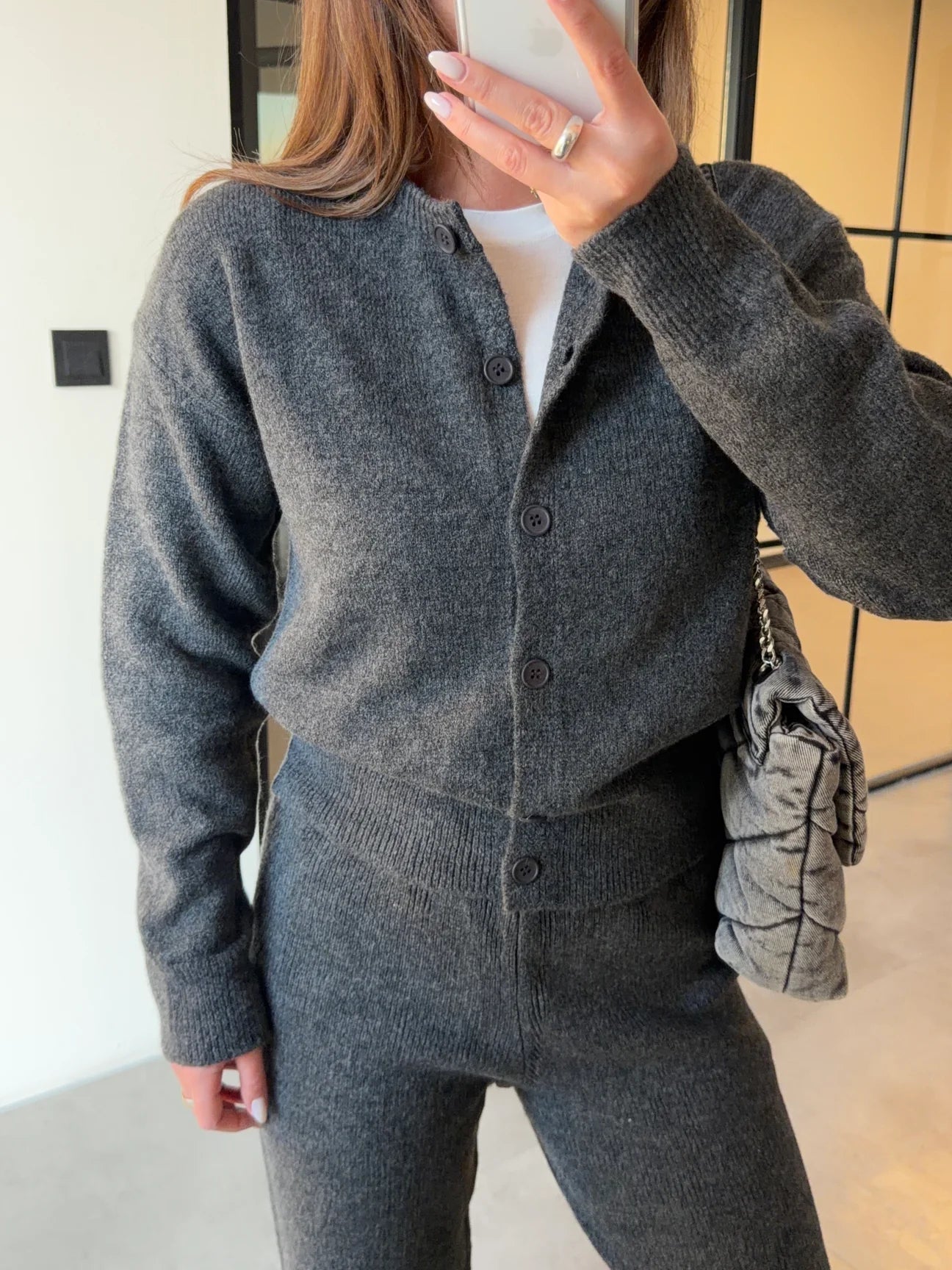 Cocoon Knit Set in Grey