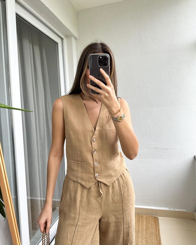 Linen vest set